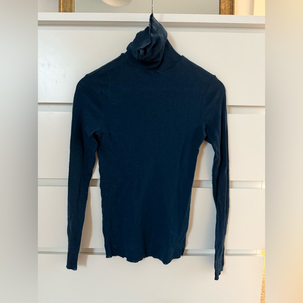 COS deep blue wool turtleneck